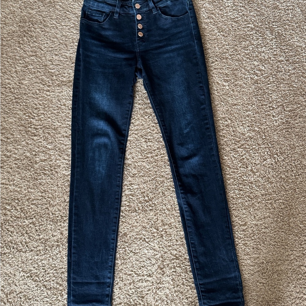 KanCan Women's Dark Wash Skinny Mid-rise Jeans Sz 27